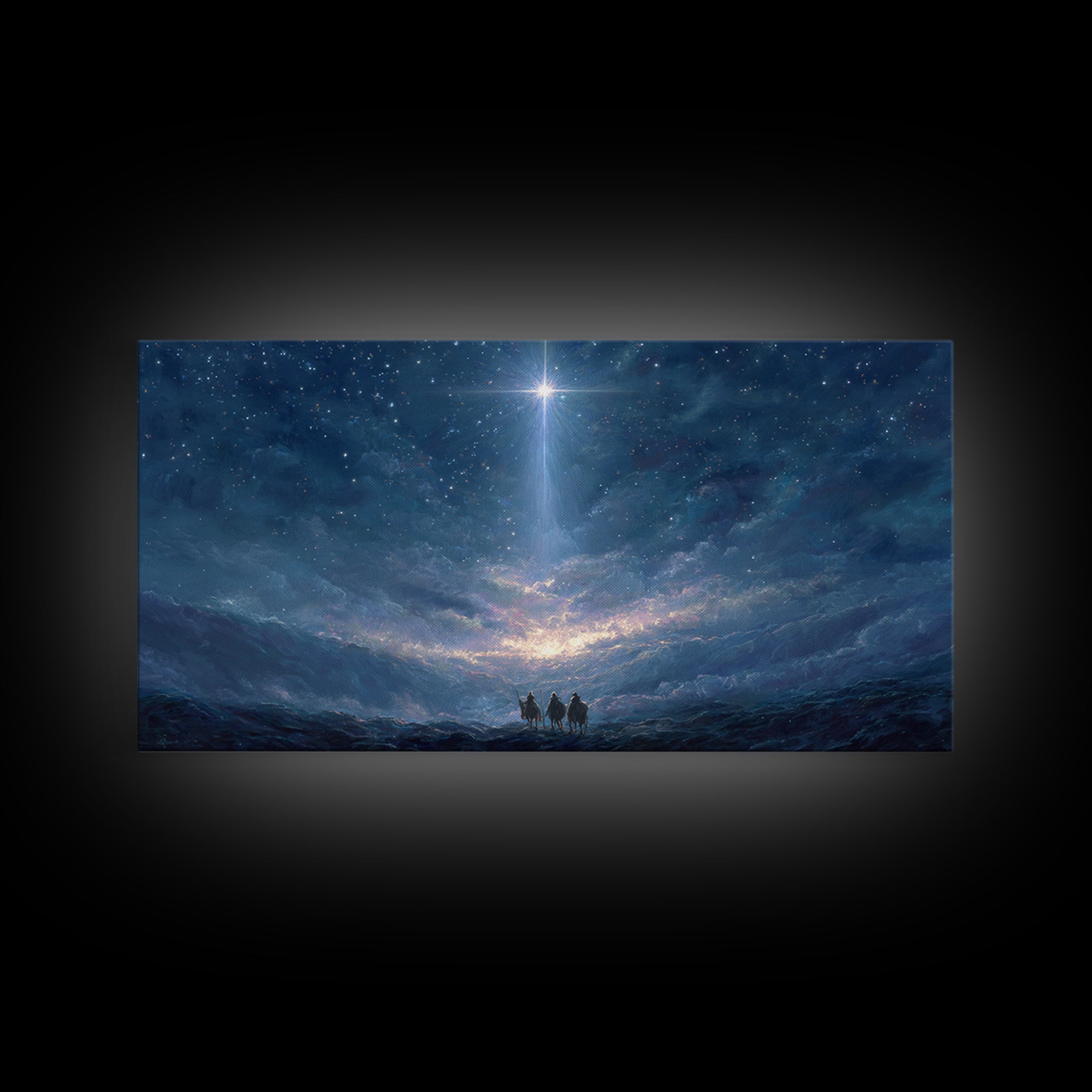 Star Of Wonder – Framed Canvas Print – Christian Wall Art – Christian Art Canvas – Blue Christian Art – Christian Christmas Art