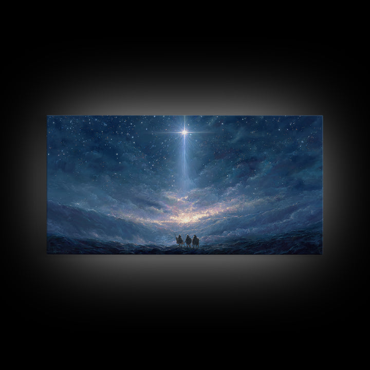 Star Of Wonder – Framed Canvas Print – Christian Wall Art – Christian Art Canvas – Blue Christian Art – Christian Christmas Art