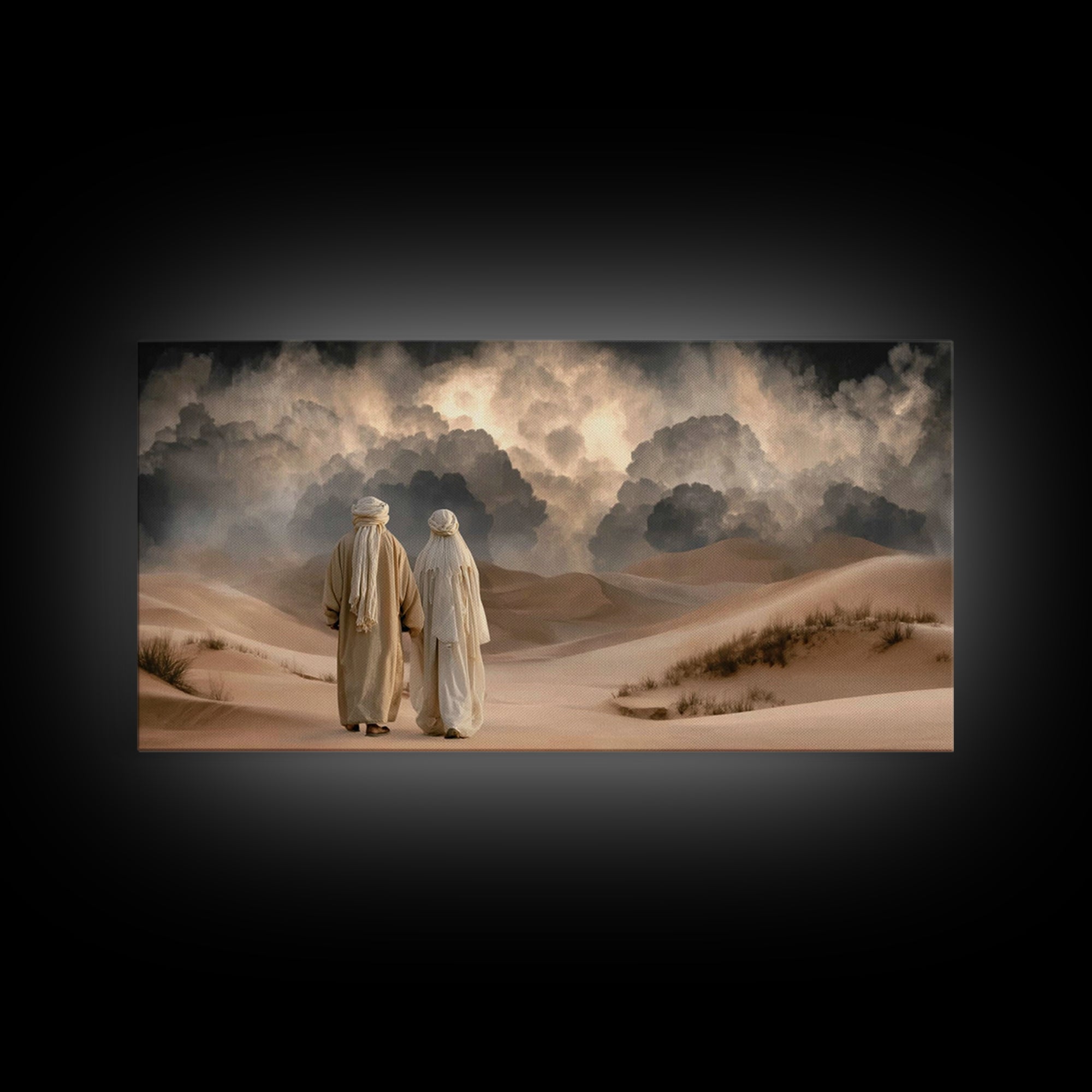 Desert Journey | Framed Canvas Print | Christian Wall Art | Christian Art Canvas | Moody Christian Art | Christian Painting | Christian Dec