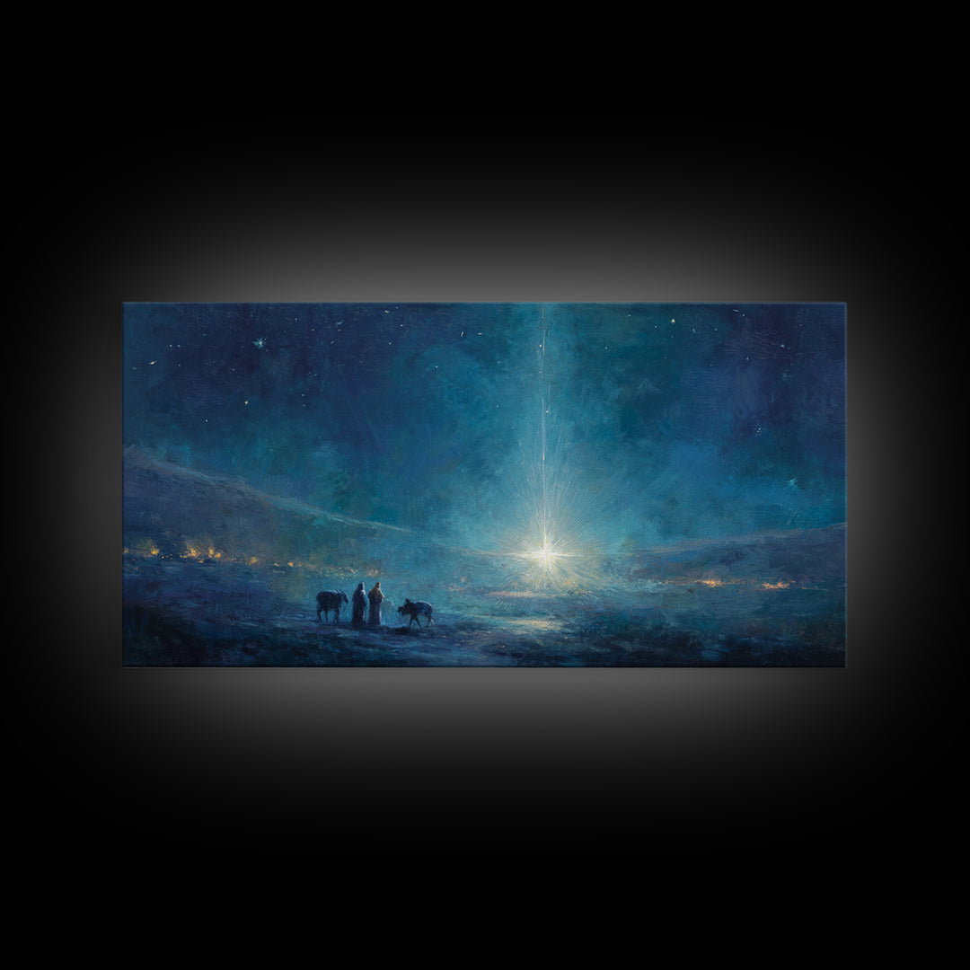 Guiding Star – Framed Canvas Print – Christian Art Canvas – Christian Wall Art – Christian Christmas Art – Modern Christian Art