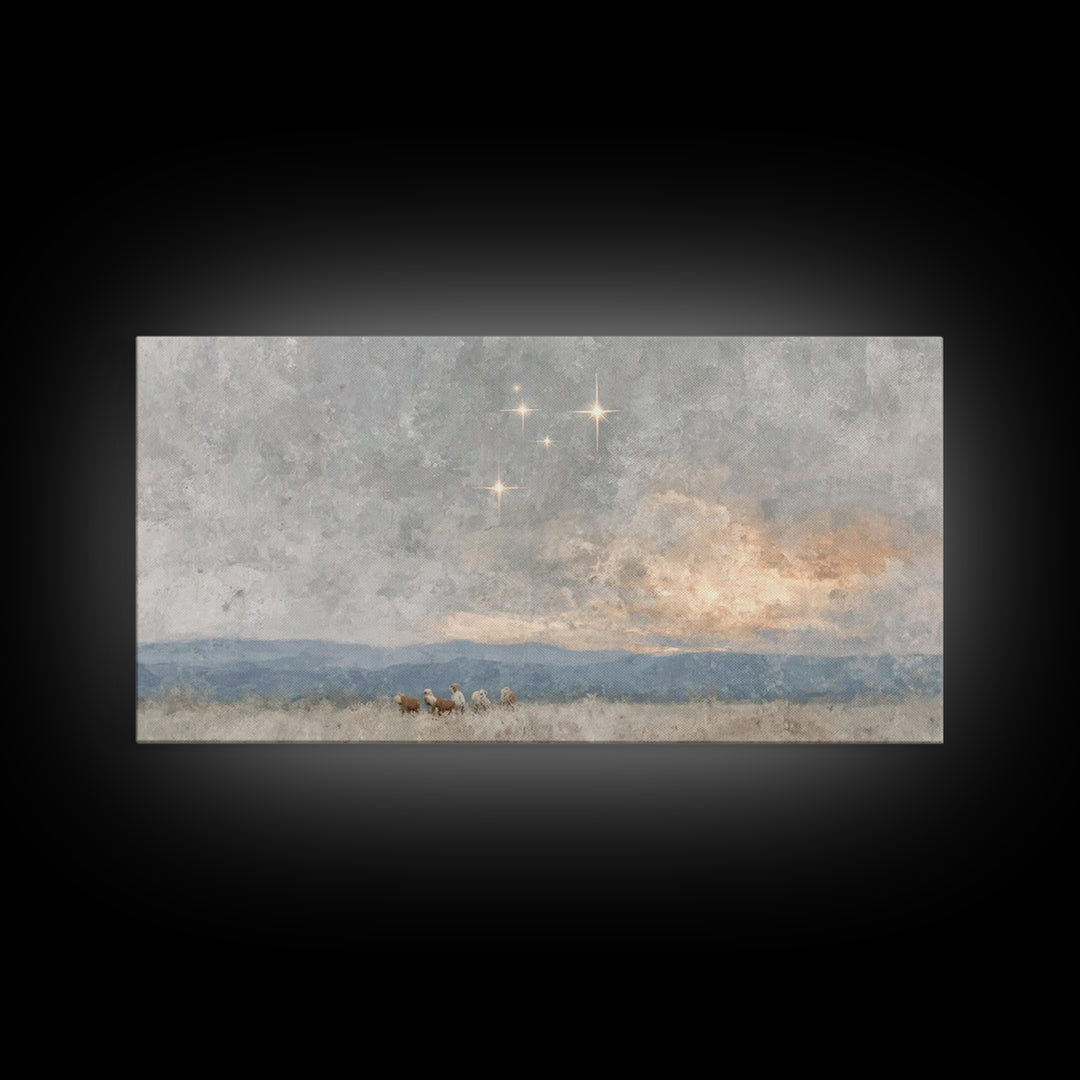 Holy Manger Light – Framed Canvas Print – Christian Wall Art – Christian Art Canvas – Christmas Art – Christian Decor