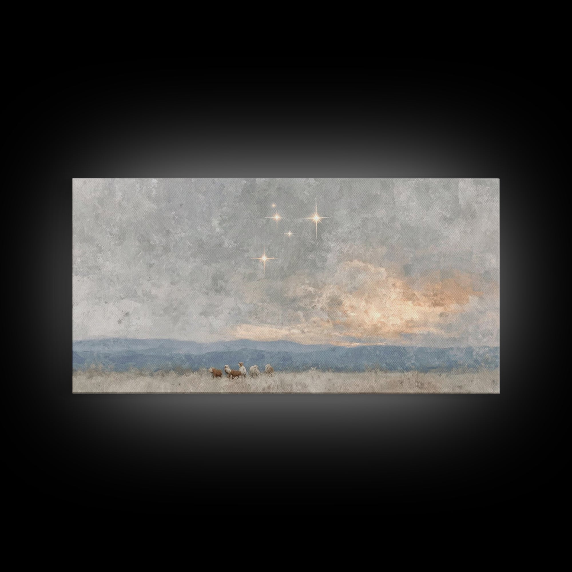 Holy Manger Light – Framed Canvas Print – Christian Wall Art – Christian Art Canvas – Christmas Art – Christian Decor