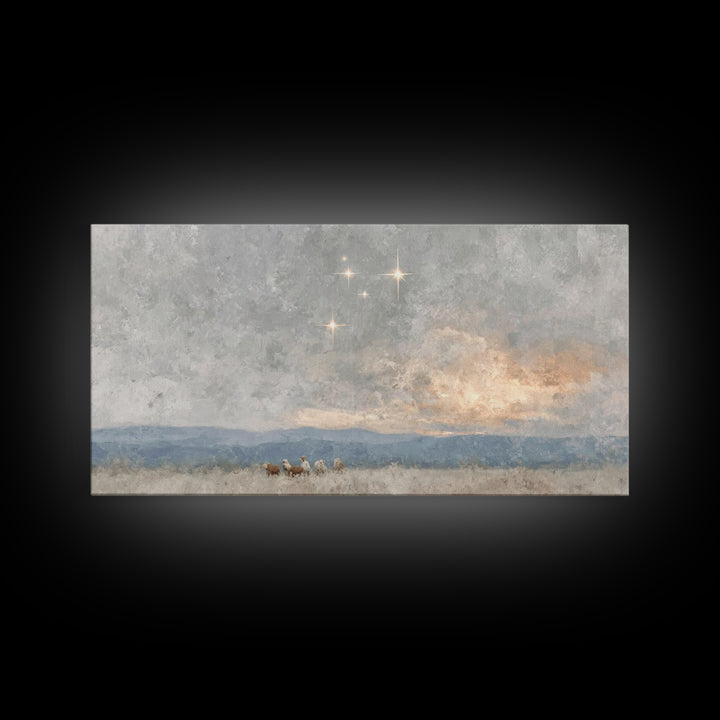 Holy Manger Light – Framed Canvas Print – Christian Wall Art – Christian Art Canvas – Christmas Art – Christian Decor