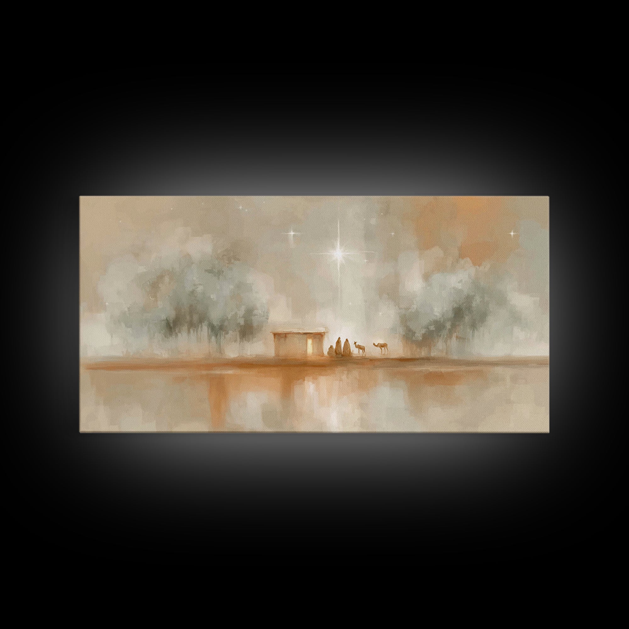 Shepherds Of Wonder | Framed Canvas Print | Christian Art Canvas | Christian Christmas Art | Christmas Wall Art | Christian Decor