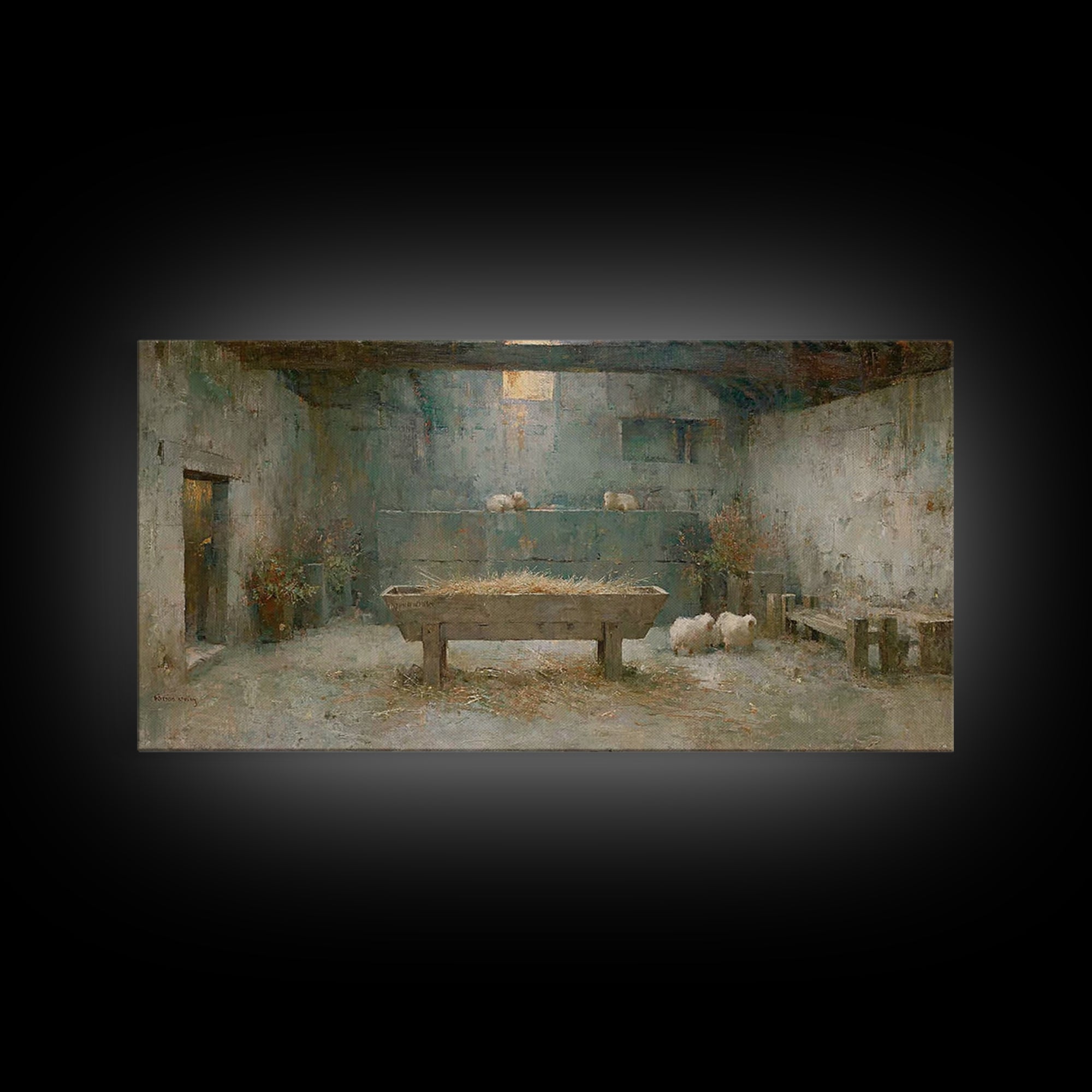 Radiant Cradle Hope | Framed Canvas Print | Christian Wall Art | Christian Christmas Art | Christmas Wall Art | Christian Gift