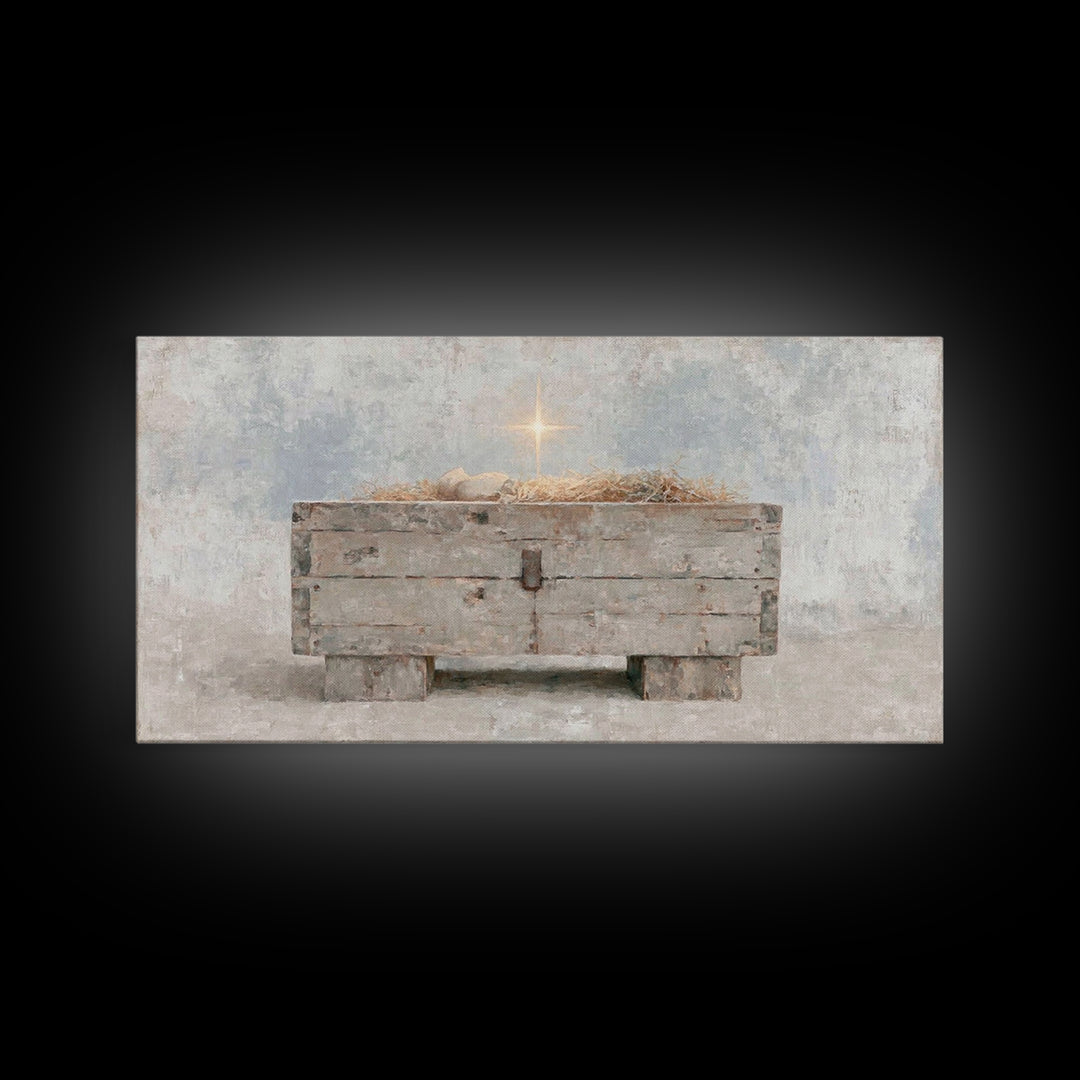 Starlit Promise – Framed Canvas Print – Christian Christmas Art – Christian Wall Art – Christmas Art – Christian Decor