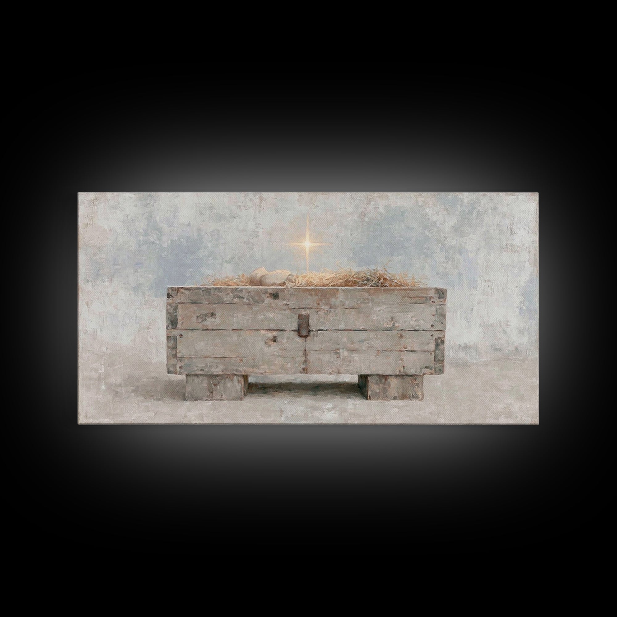 Starlit Promise – Framed Canvas Print – Christian Christmas Art – Christian Wall Art – Christmas Art – Christian Decor