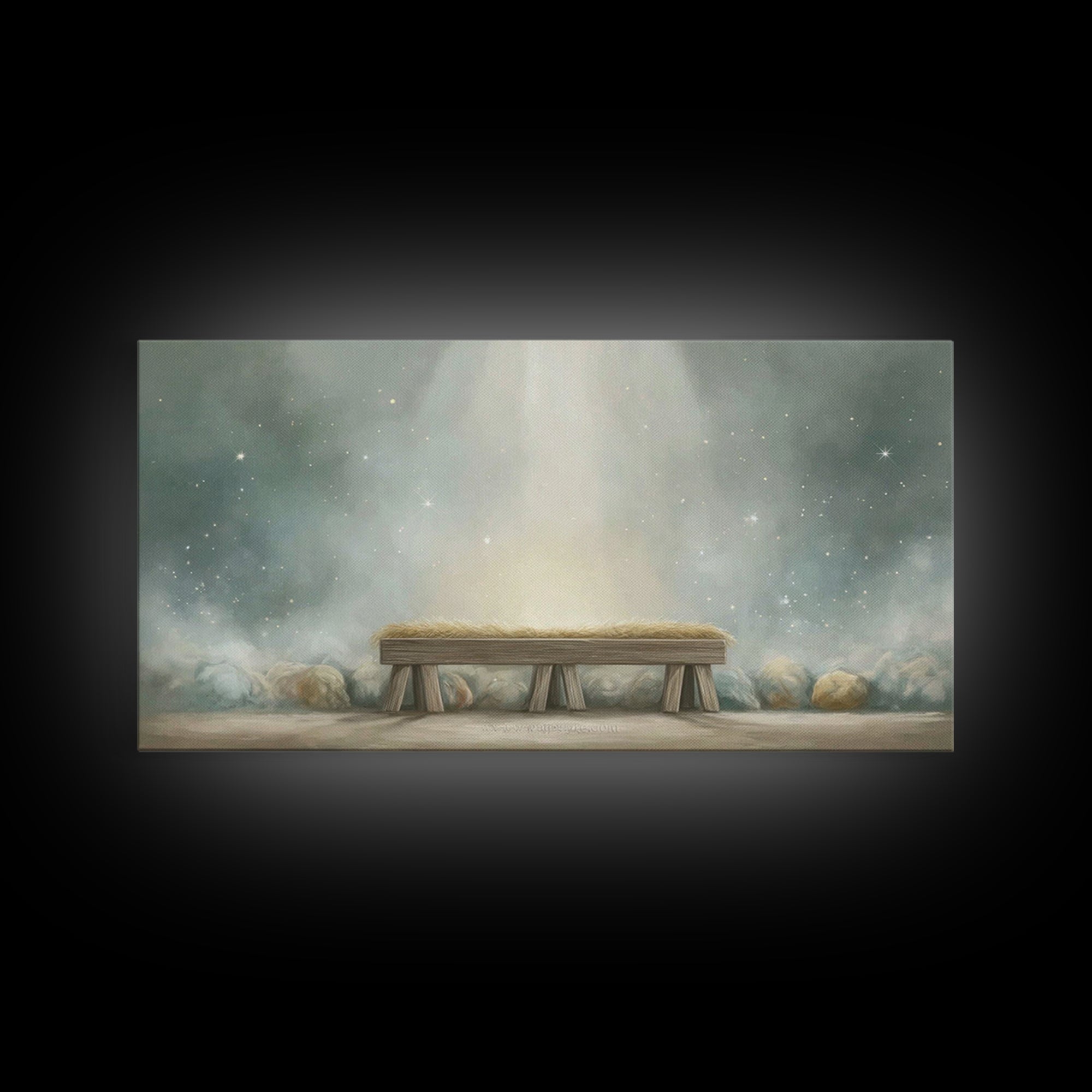 Humble Birth Stillness | Framed Canvas Print | Christian Art Canvas | Christian Wall Art | Christmas Art | Christian Decor
