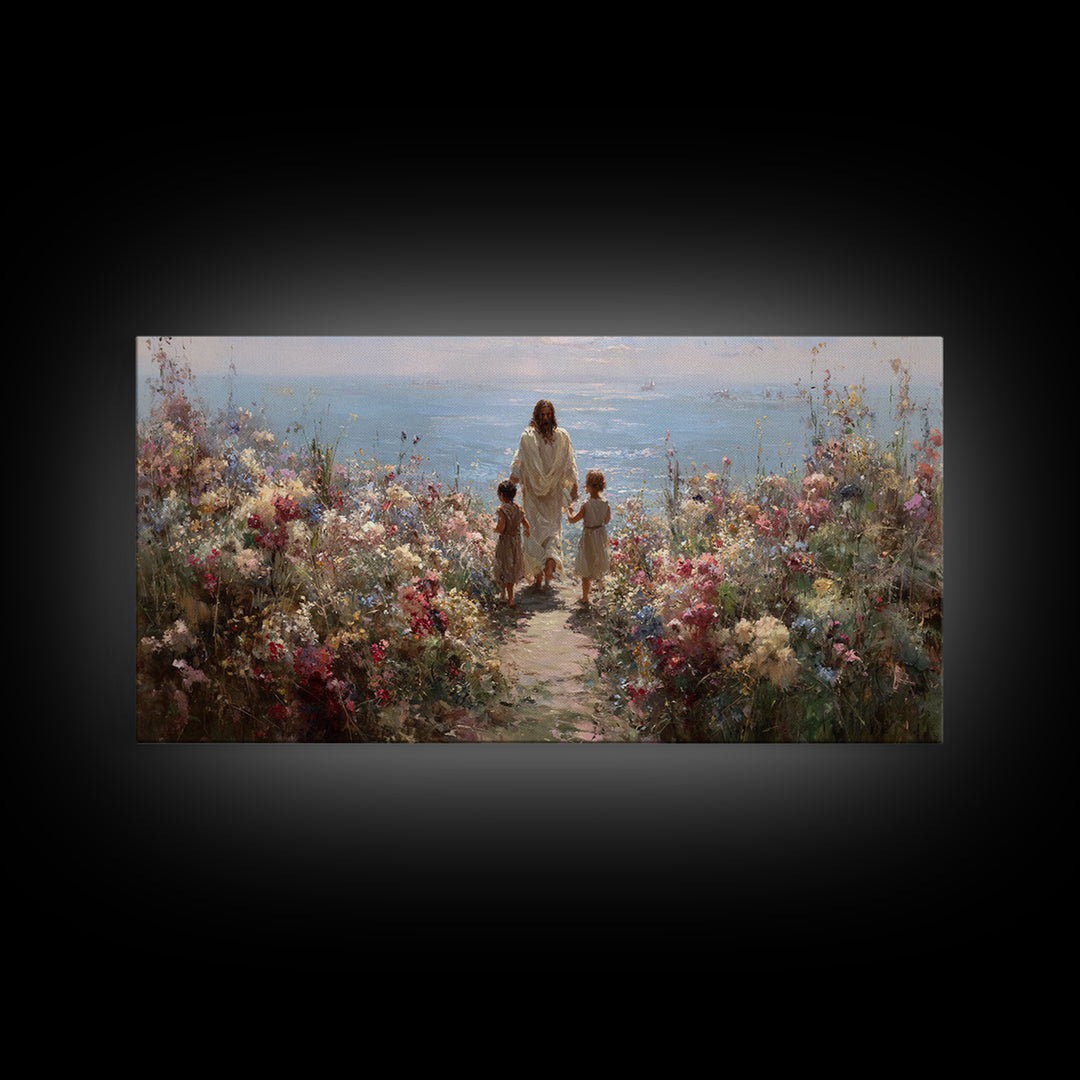 Garden Of His Love | Framed Canvas Print | Jesus Painting | Christian Wall Art | Christian Art Canvas | Christian Art