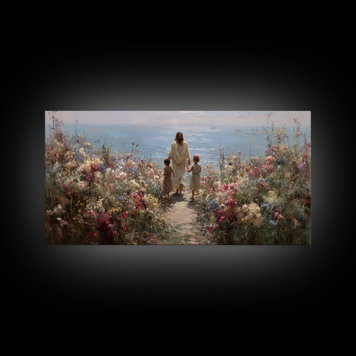 Garden Of His Love | Framed Canvas Print | Jesus Painting | Christian Wall Art | Christian Art Canvas | Christian Art