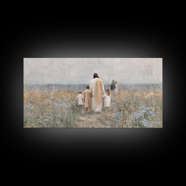 Path Of Blessing – Framed Canvas Print – Christian Art Canvas – Christian Wall Art – Jesus Painting – Vintage Christian Art – Christian Chr