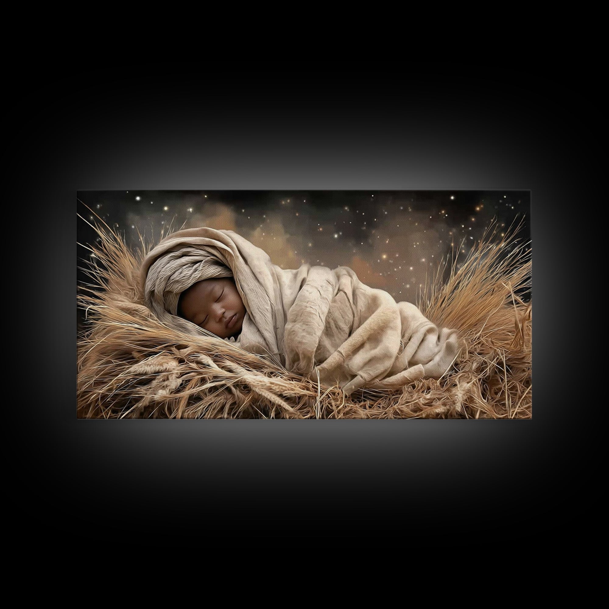Peaceful Nativity – Framed Canvas Print – Christmas Wall Art – Christian Christmas Art – Christian Art Canvas – Christmas Art Framed – Chri