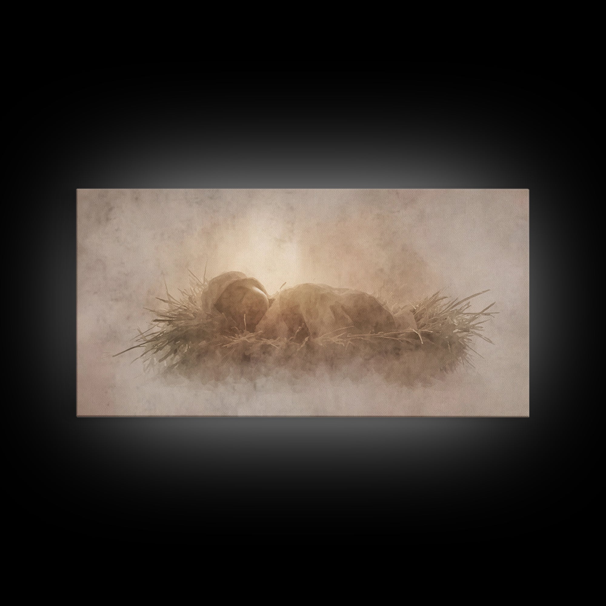 Holy Night Peace – Framed Canvas Print – Christian Christmas Art – Christian Wall Art – Christmas Art Prints – Christian Art Canvas – Chris