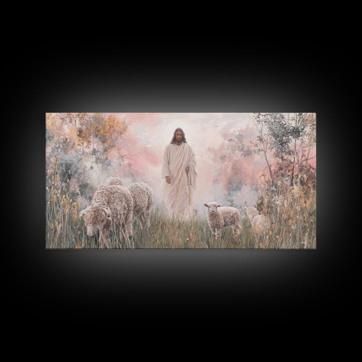 Radiant Shepherd Rising – Framed Canvas Print – Jesus Painting – Christian Wall Art – Christian Art Canvas – Christian Christmas Art – Mode
