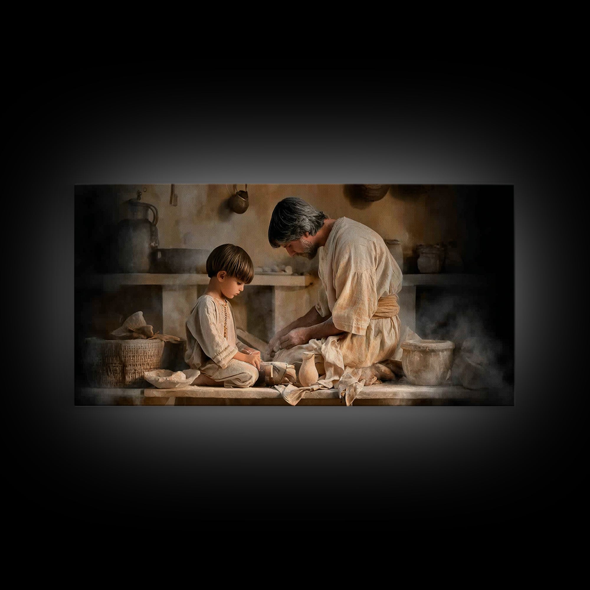 Heavenly Conversation | Framed Canvas Print | Christian Wall Art | Jesus Painting | Christian Art Canvas | Christian Decor | Moody Christia