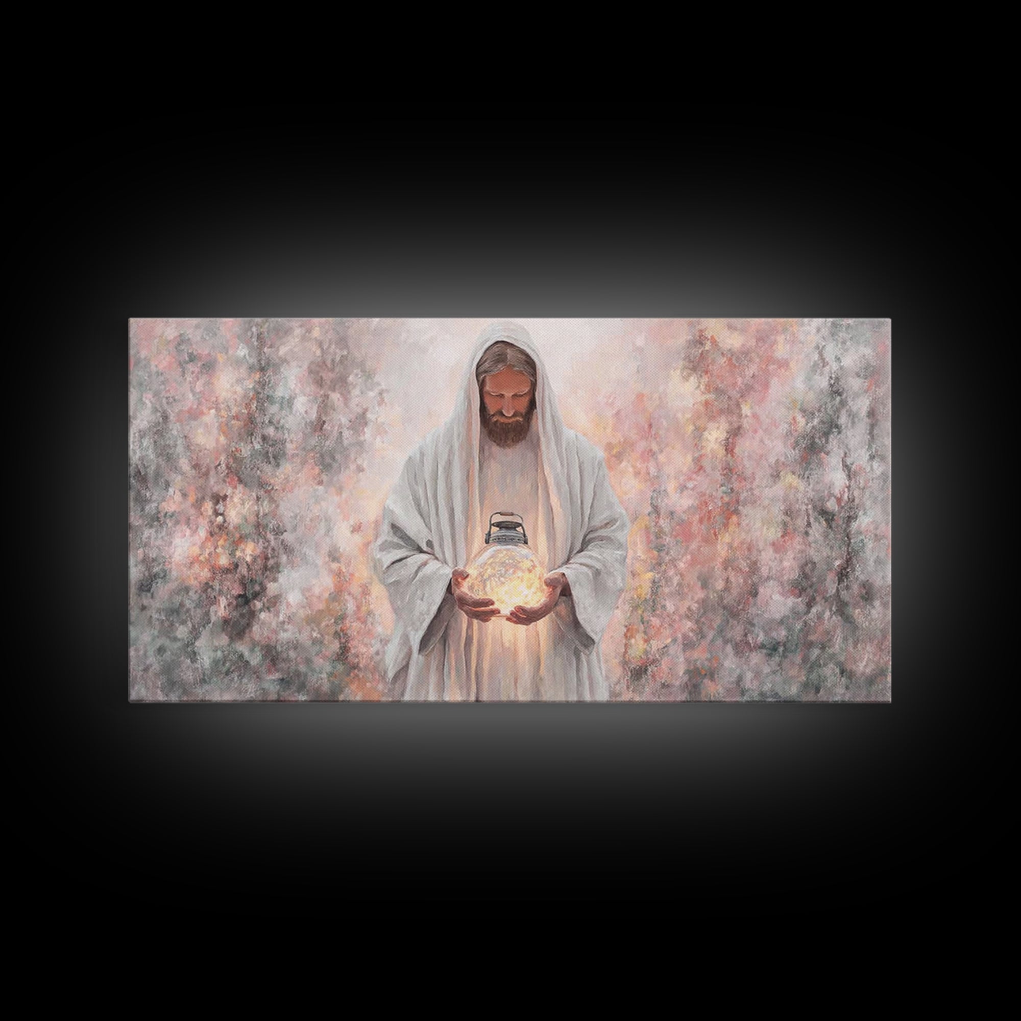 Light Of Eternity, Framed Canvas Print, Christian Wall Art, Jesus Painting, Christian Art Canvas, Christian Decor, Modern Christian Art