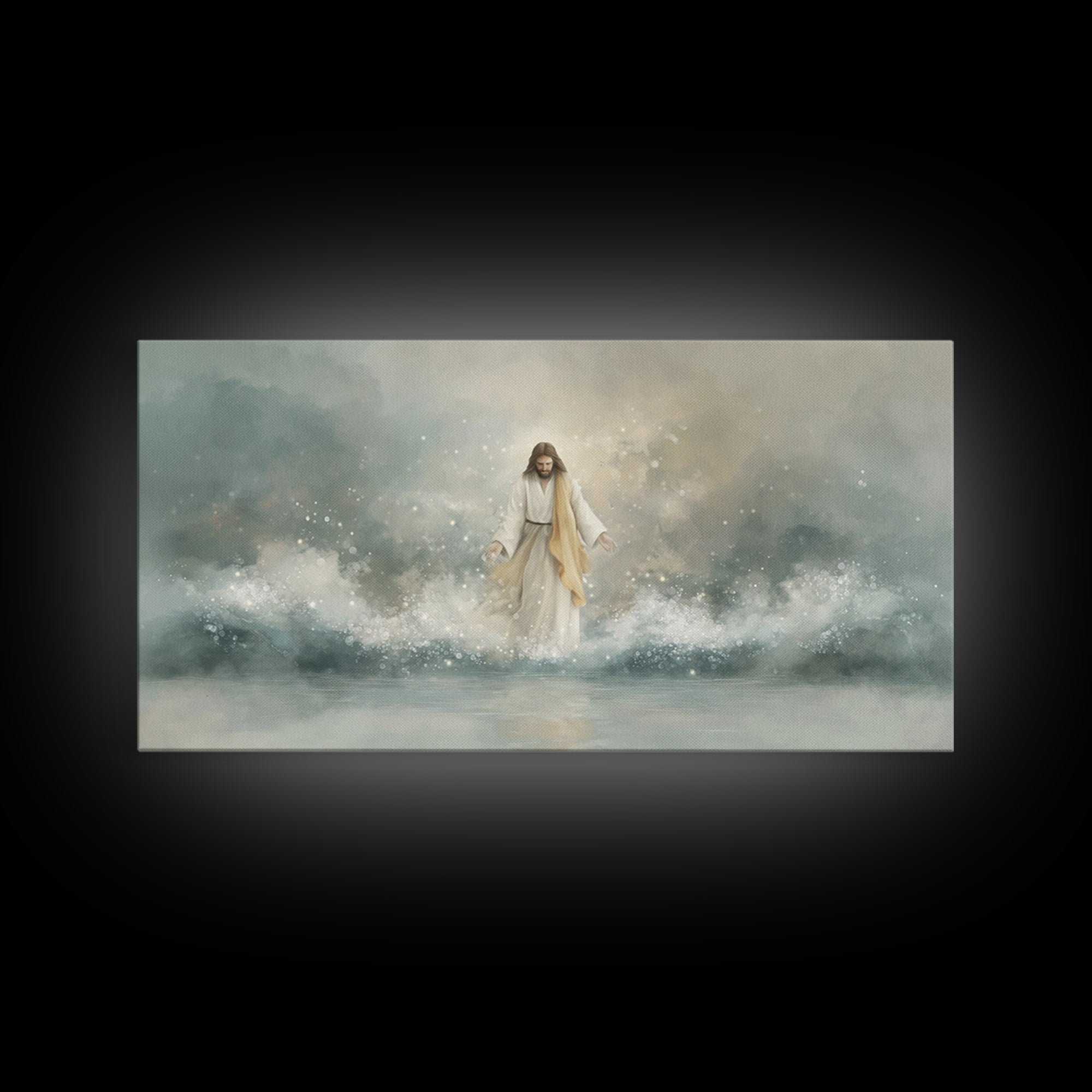 Divine Arrival, Framed Canvas Print, Christian Wall Art, Christian Art Canvas, Jesus Painting, Christian Decor, Christian Christmas Art