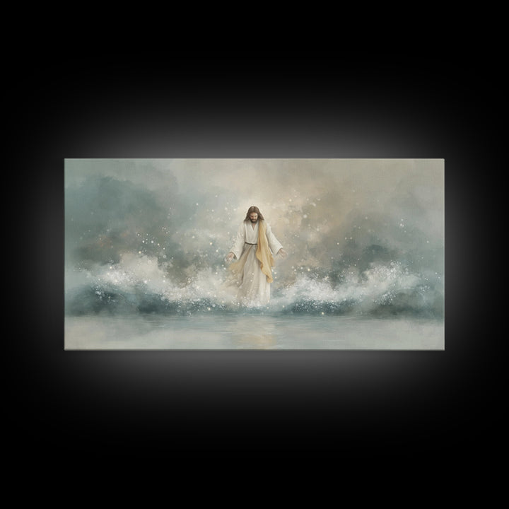 Divine Arrival, Framed Canvas Print, Christian Wall Art, Christian Art Canvas, Jesus Painting, Christian Decor, Christian Christmas Art