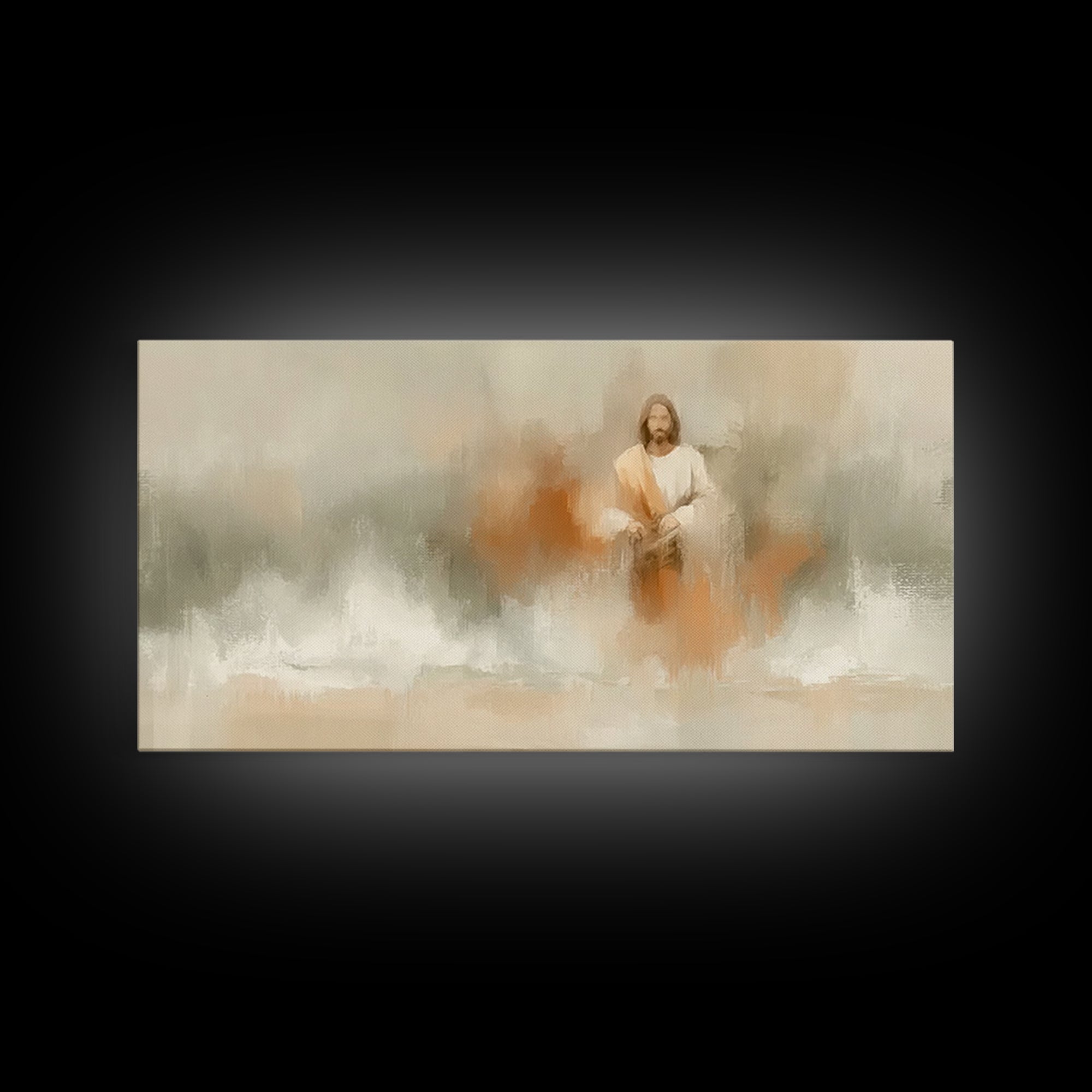 Still Waters Grace – Framed Canvas Print – Christian Art Canvas – Abstract Christian Art – Jesus Painting – Subtle Christian Art – Christia