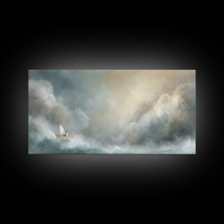 Light Of Rescue – Framed Canvas Print – Christian Wall Art – Jesus Painting – Large Christian Art – Modern Christian Painting – Christmas A