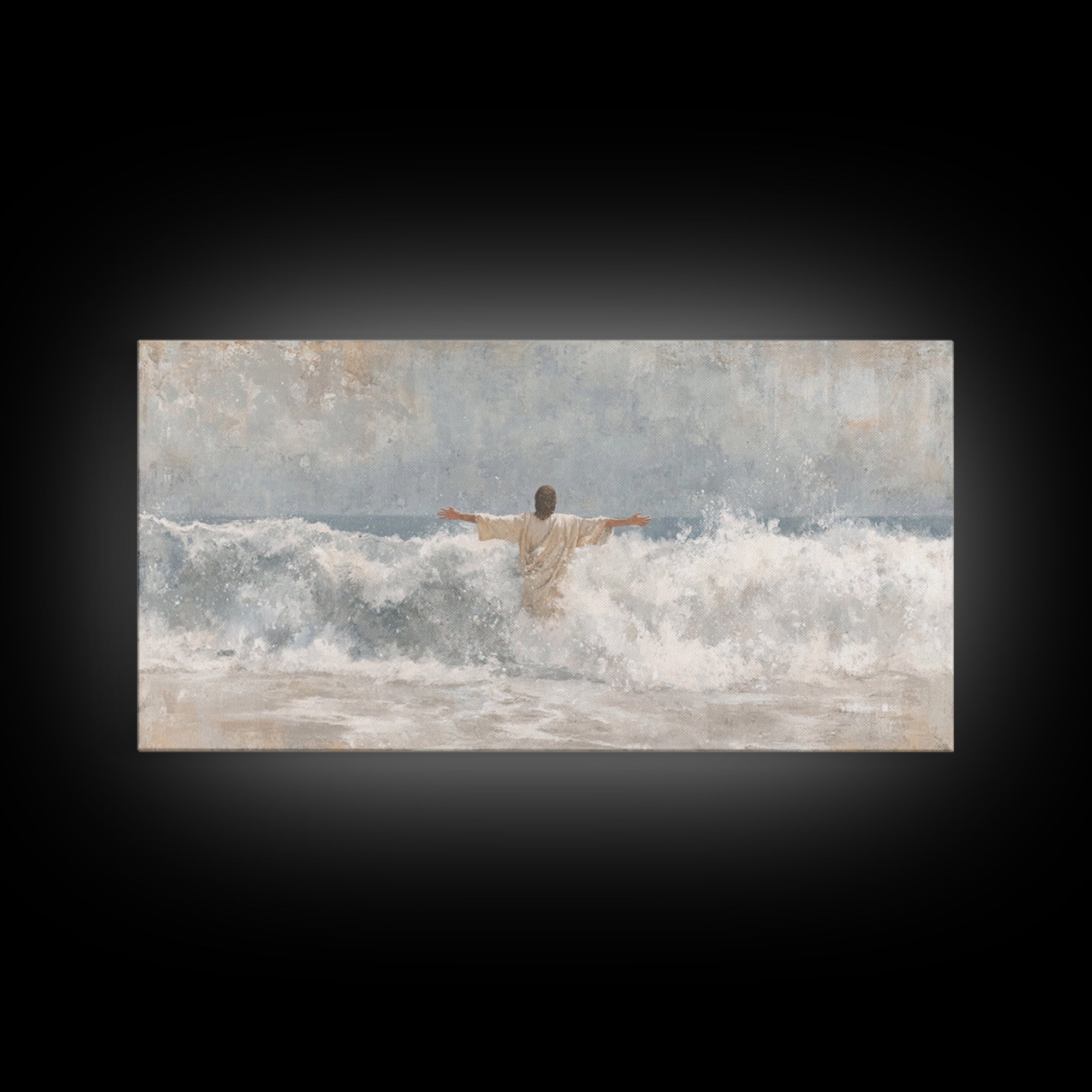 Radiant Messiah – Framed Canvas Print – Christian Art Print – Christian Christmas Art – Jesus Painting – Vintage Christian Art – Christian