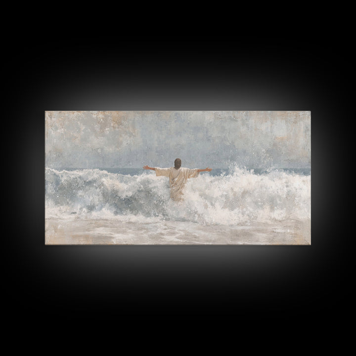 Radiant Messiah – Framed Canvas Print – Christian Art Print – Christian Christmas Art – Jesus Painting – Vintage Christian Art – Christian