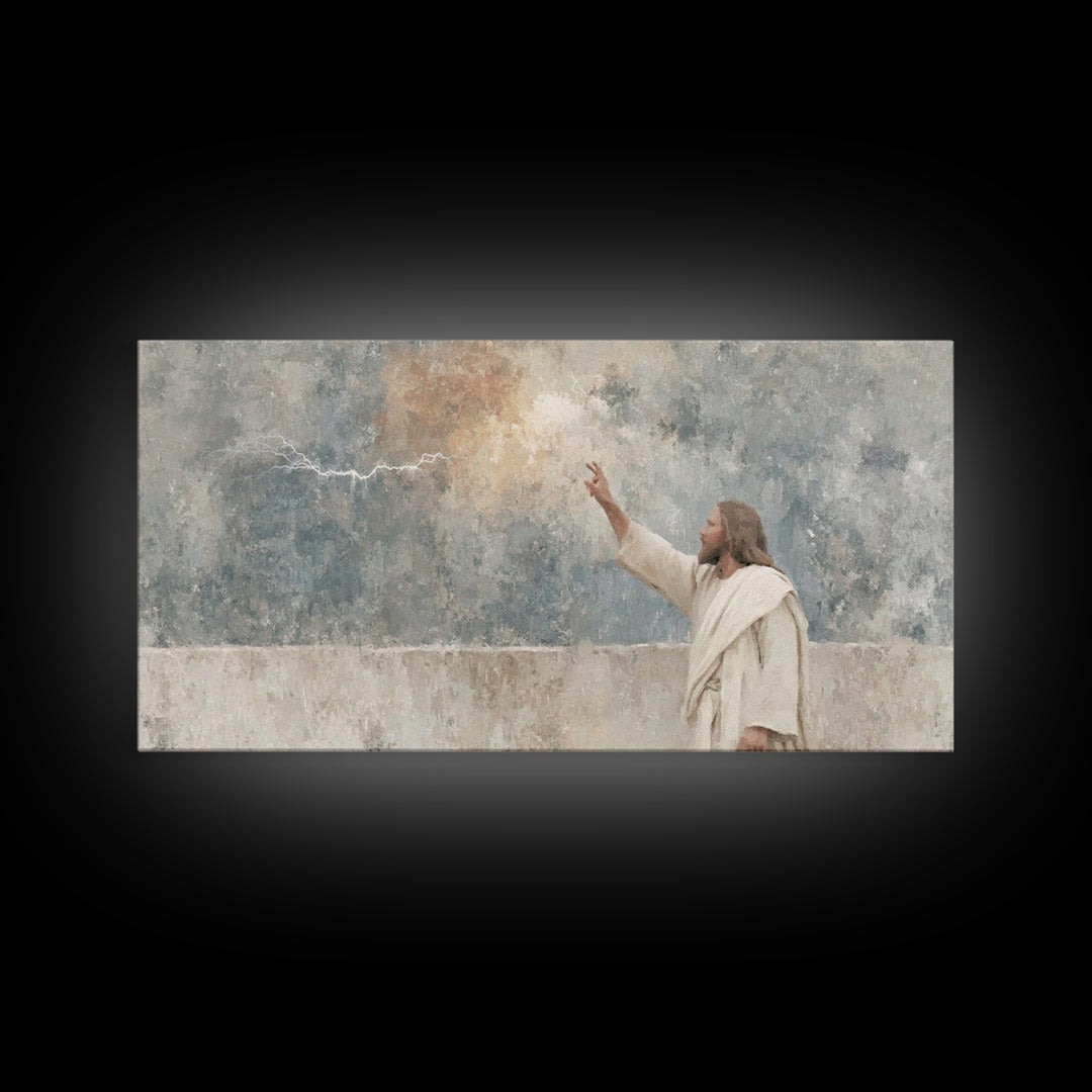 Heaven’s Command – Framed Canvas Print – Christian Art Canvas – Jesus Painting – Abstract Christian Art – Christian Wall Art – Christian De
