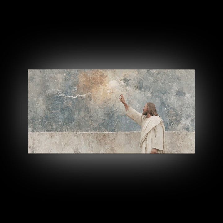 Heaven’s Command – Framed Canvas Print – Christian Art Canvas – Jesus Painting – Abstract Christian Art – Christian Wall Art – Christian De