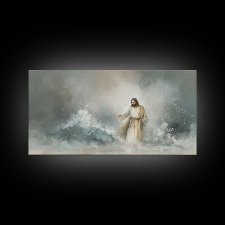 Majesty In Clouds – Framed Canvas Print – Christian Art Print – Jesus Painting – Christian Decor – Christian Art Canvas – Moody Christmas A