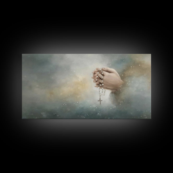 Prayerful Hands | Framed Canvas Print | Christian Wall Art | Christian Art Canvas | Christian Decor | Subtle Christian Art | Christian Art