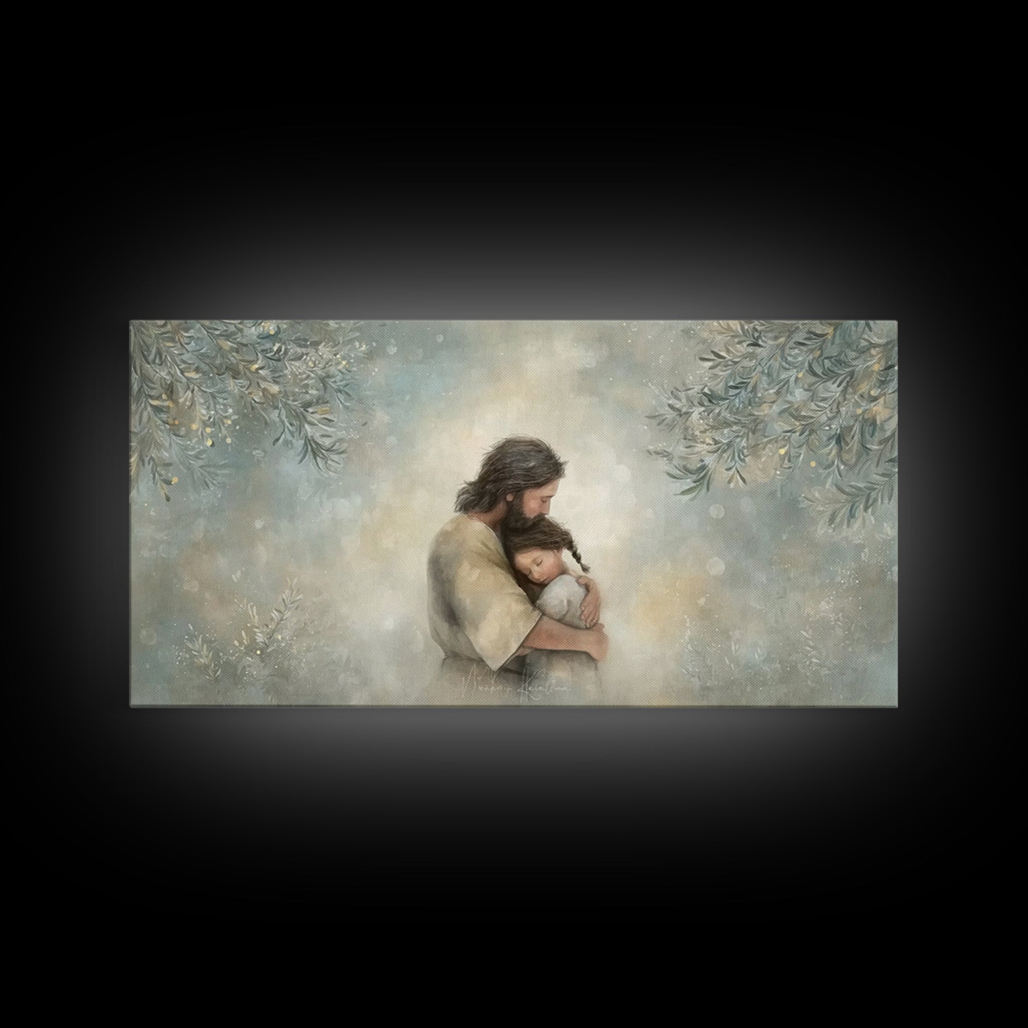 Olive Garden Peace | Framed Canvas Print | Christian Art Print | Jesus Painting Canvas | Christian Christmas Decor | Large Christian Art