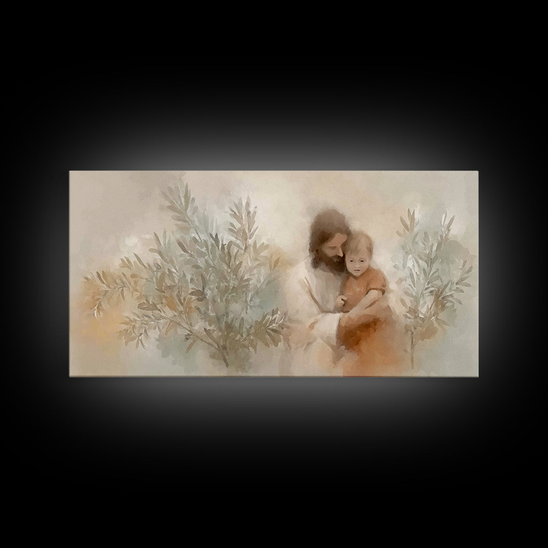 Child Of Light – Framed Canvas Print – Christian Wall Art – Jesus Christmas Art – Christian Art Work – Subtle Christian Paintings