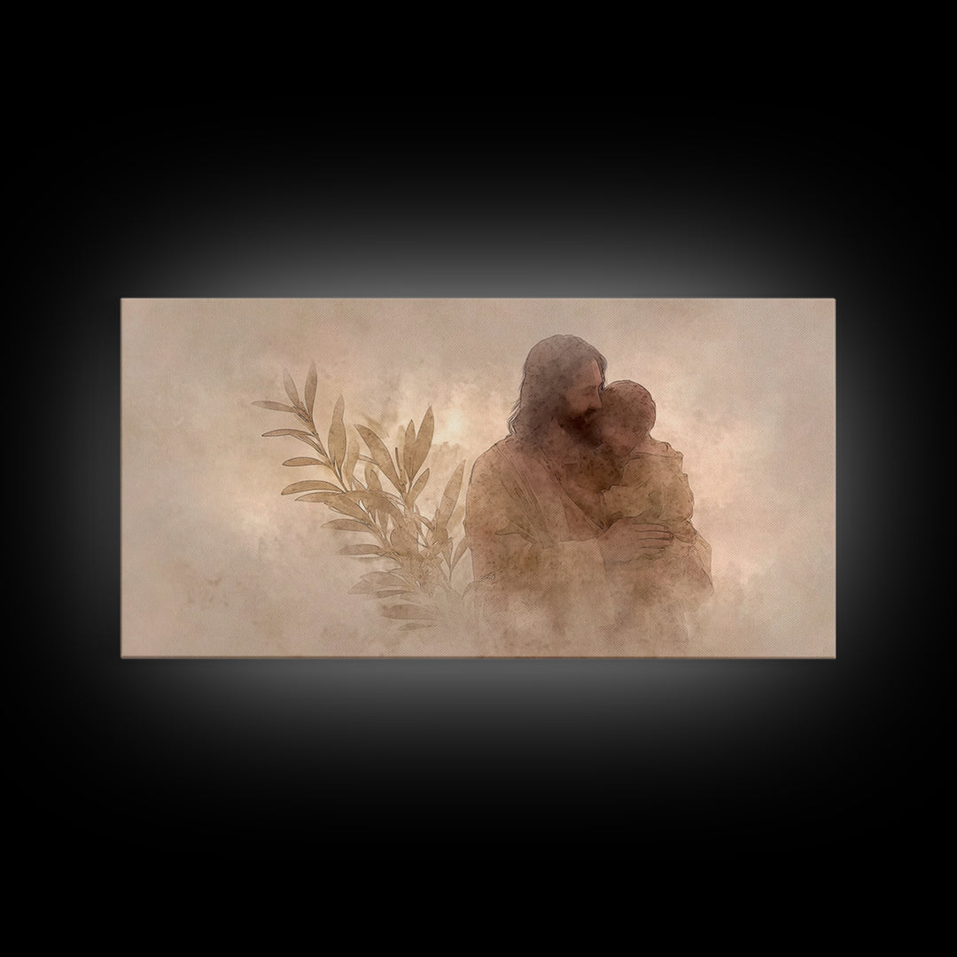 Tender Refuge, Framed Canvas Print, Jesus Canvas Art, Christian Art Canvas, Christian Gift Ideas, Moody Christian Art