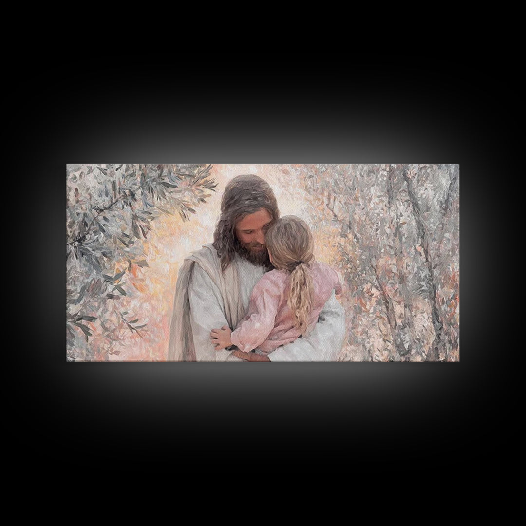 Garden Of Light – Framed Canvas Print – Jesus Painting – Christian Art Canvas – Christian Wall Art – Subtle Christian Art