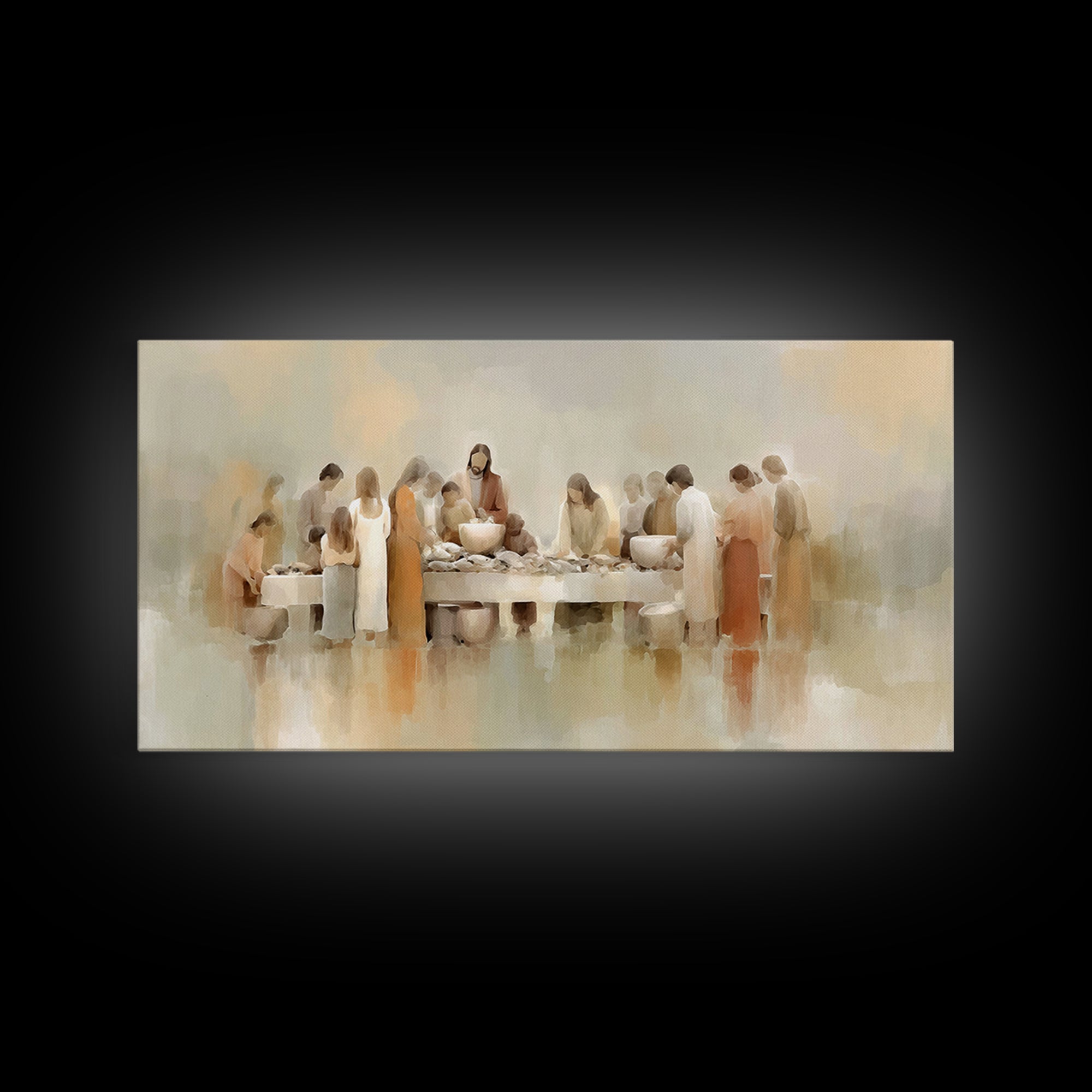 Table Of Mercy, Framed Canvas Print, Christian Art Print, Modern Christian Art, Jesus Painting Canvas, Christian Wall Art