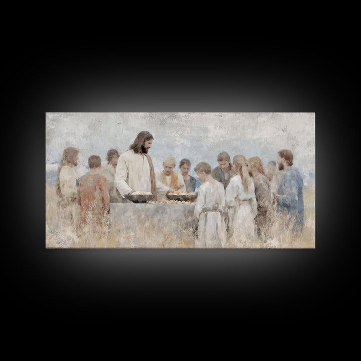 Loaves Of Hope | Framed Canvas Print | Christian Art Canvas | Jesus Wall Art | Christian Painting | Christian Art Gift