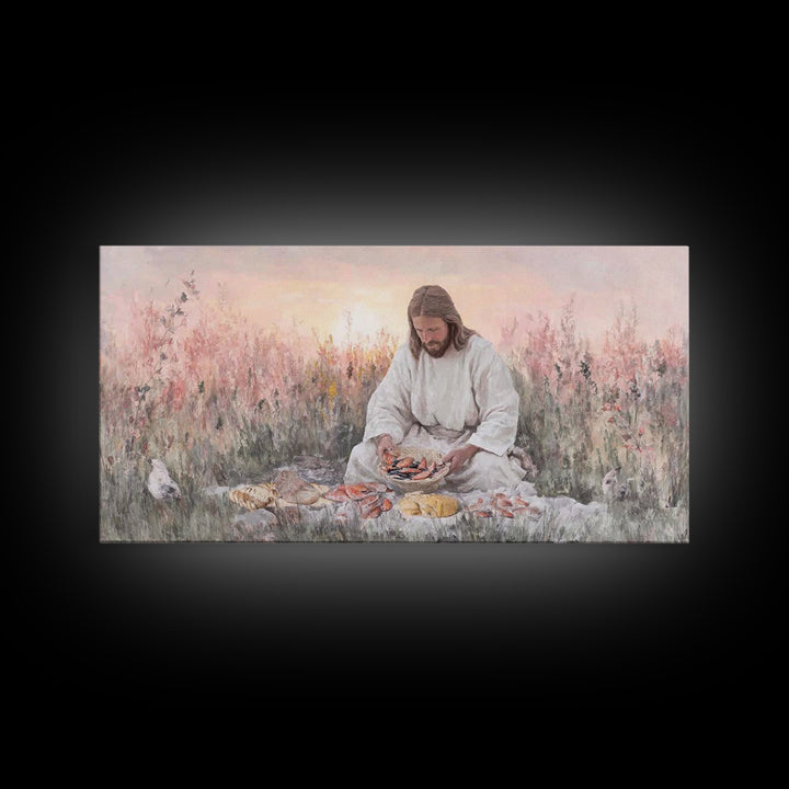 Field Of Blessings, Framed Canvas Print, Christian Art Prints, Jesus Art Print, Christian Gift Ideas, Vintage Christian Art