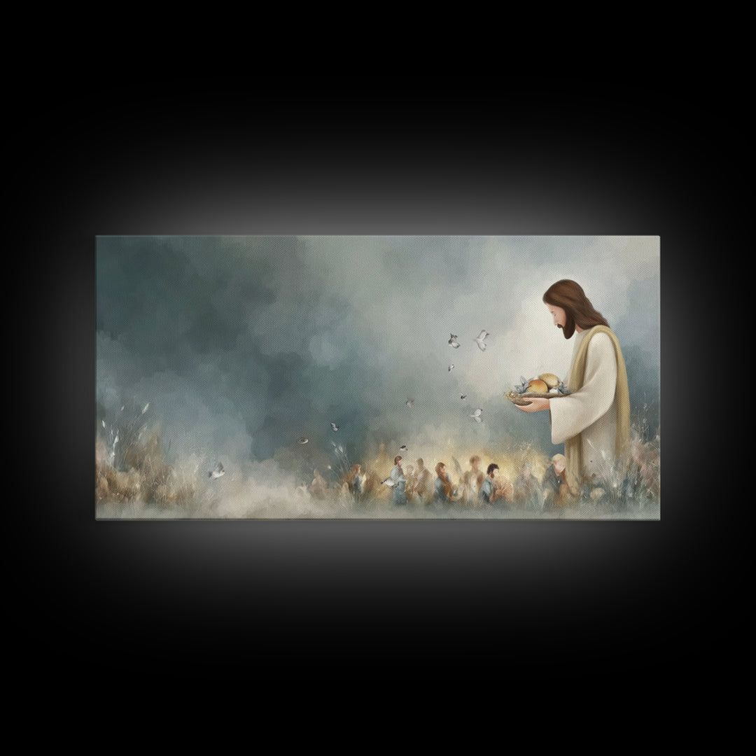 Heavenly Abundance | Framed Canvas Print | Christian Wall Art | Jesus Canvas Art | Modern Christian Painting | Christian Christmas Decor
