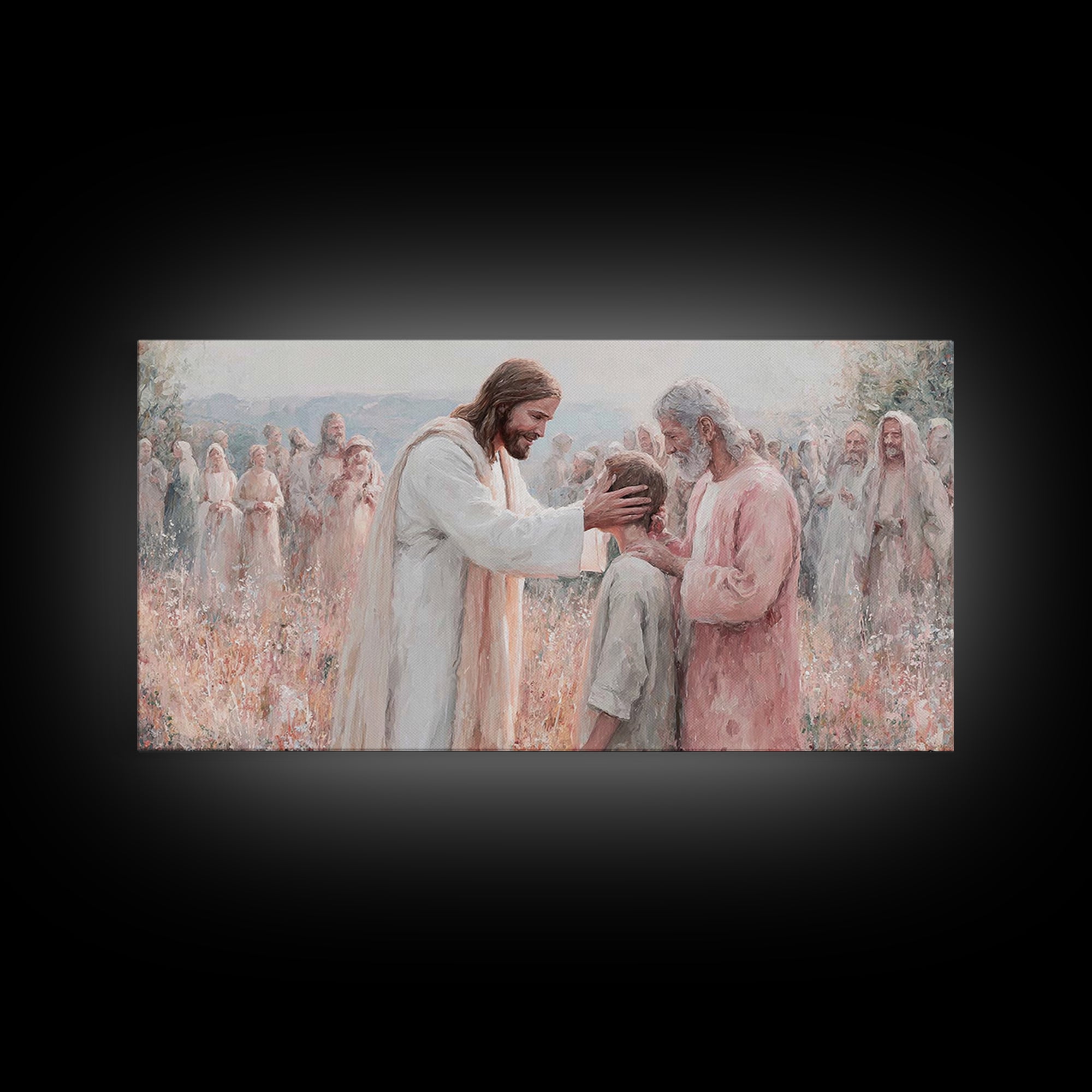 Graceful Blessing – Framed Canvas Print – Christian Wall Art – Jesus Painting – Christian Art Canvas – Christmas Art