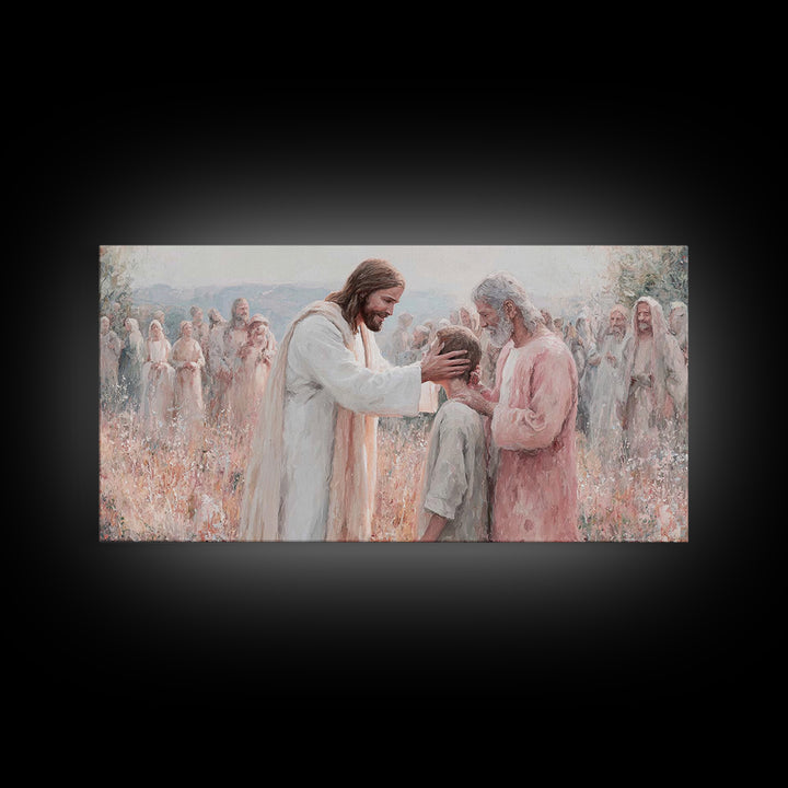 Graceful Blessing – Framed Canvas Print – Christian Wall Art – Jesus Painting – Christian Art Canvas – Christmas Art