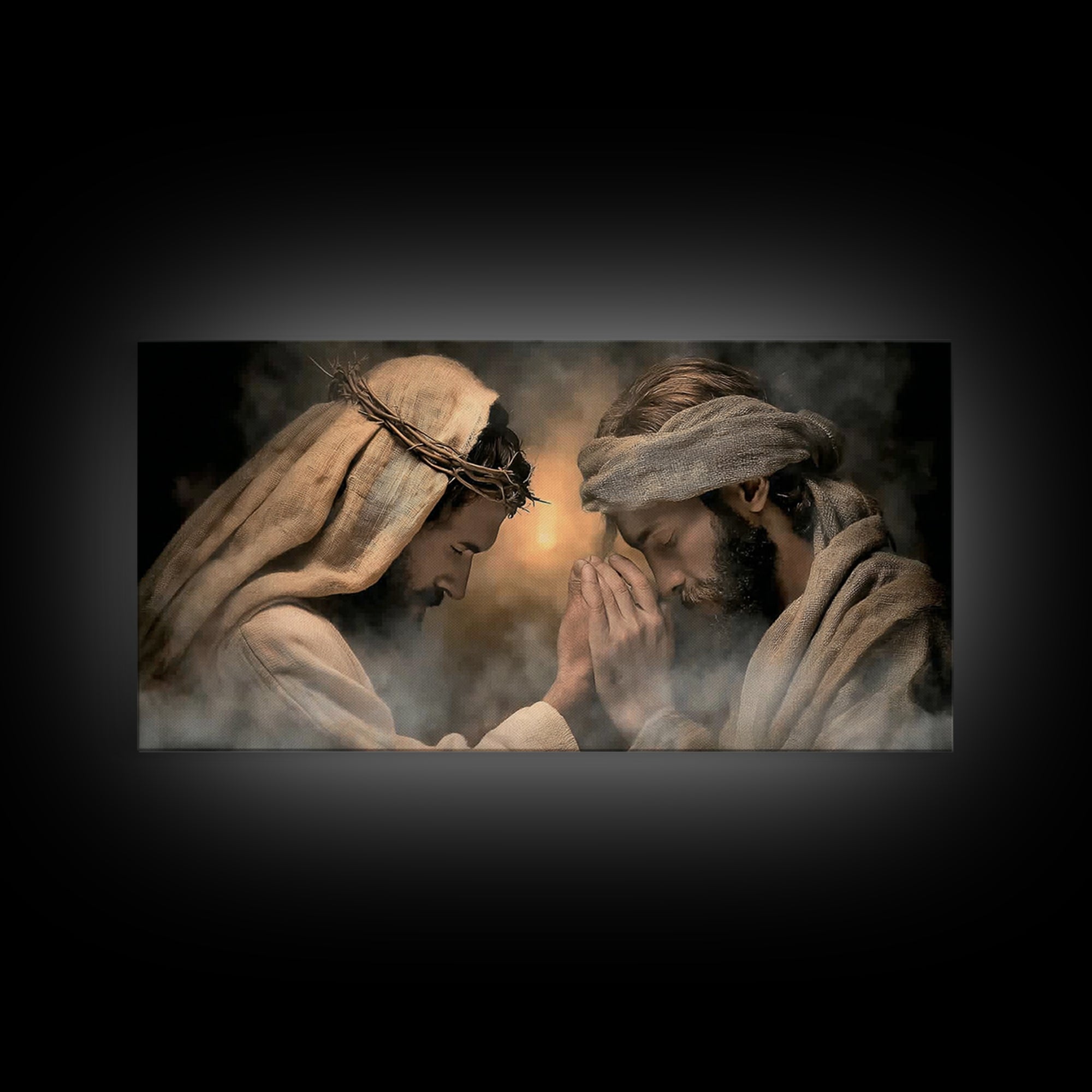 Crown of Mercy – Framed Canvas Print – Christian Wall Art – Jesus Painting – Christian Art Canvas – Christmas Art