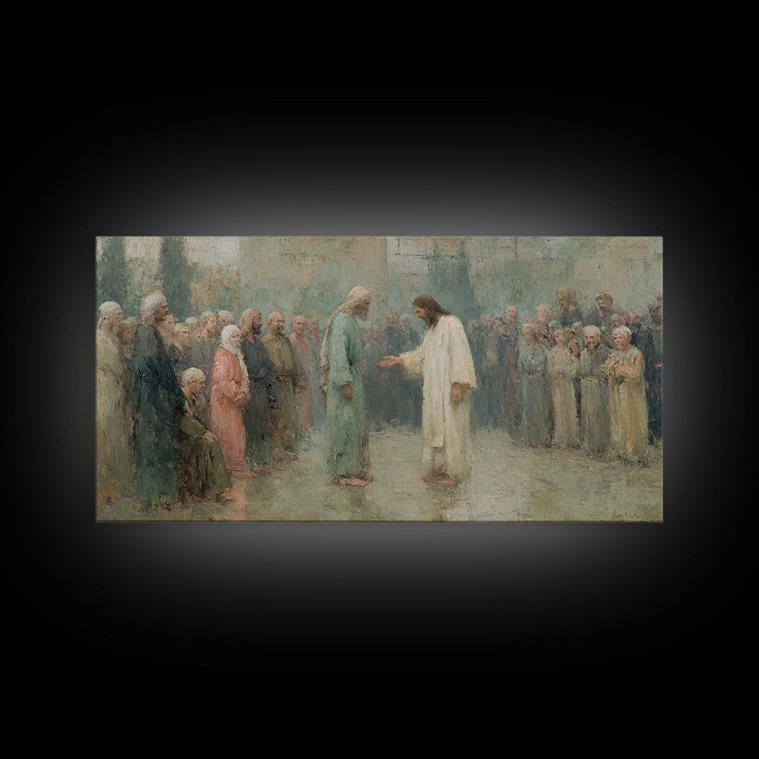 Divine Invitation – Framed Canvas Print – Christian Art Canvas – Jesus Painting – Christian Wall Art – Christian Christmas