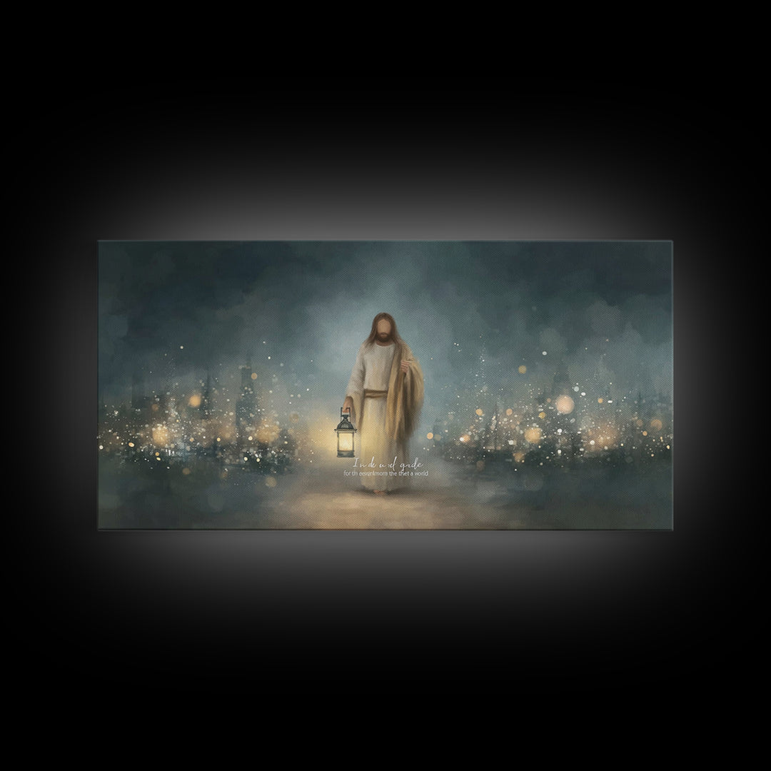 Light of Hope – Framed Canvas Print – Christian Wall Art – Christian Art Canvas – Jesus Painting – Christmas Art