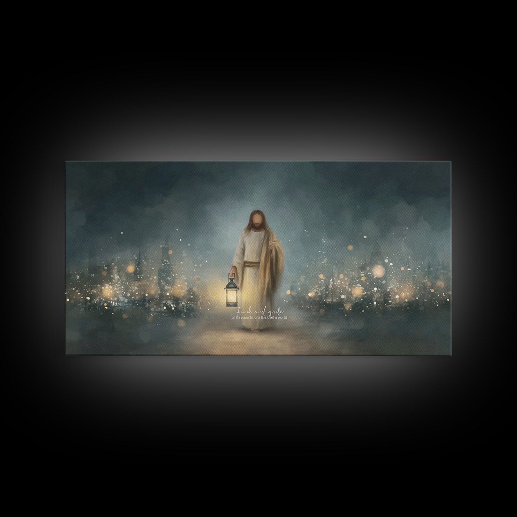Light of Hope – Framed Canvas Print – Christian Wall Art – Christian Art Canvas – Jesus Painting – Christmas Art