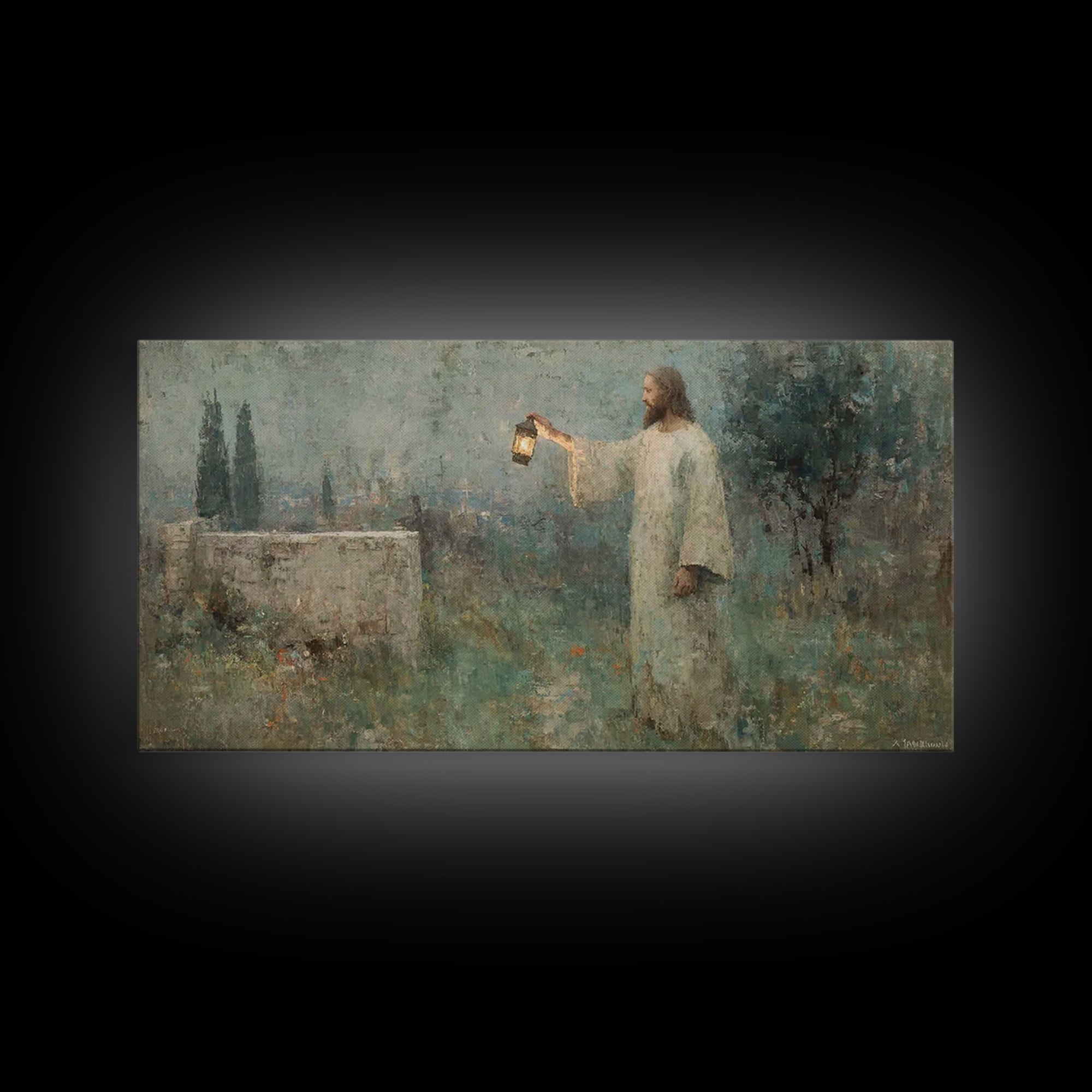 Radiant Savior – Framed Canvas Print – Jesus Painting – Christian Art Canvas – Christian Wall Art – Christmas Art