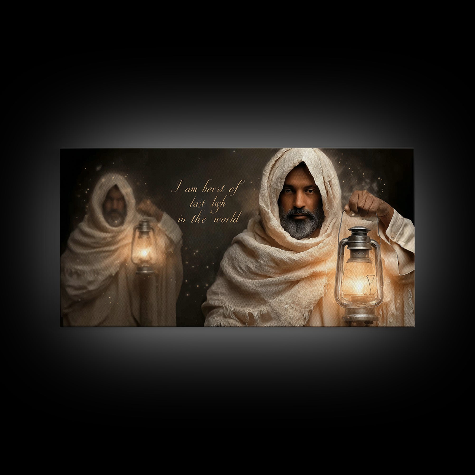 Guiding Lantern – Framed Canvas Print – Christian Wall Art – Christian Art Canvas – Jesus Painting – Christmas Art