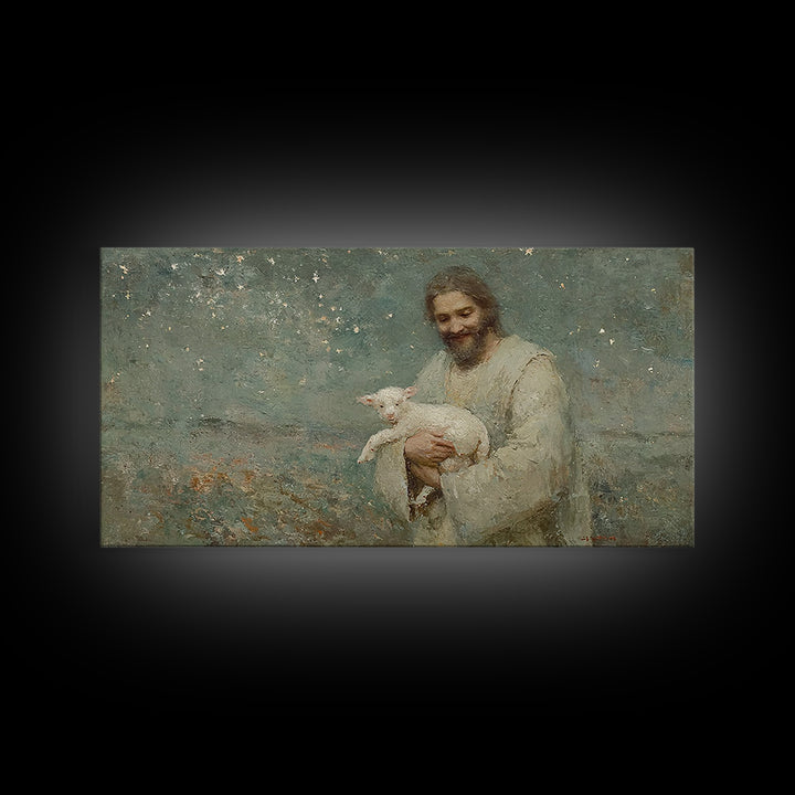Starry Night Comfort | Framed Canvas Print | Christian Wall Art | Jesus Painting | Christian Art Canvas | Christian Christmas