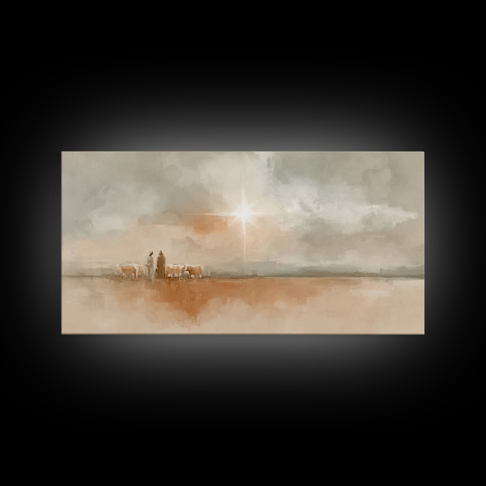Bethlehem Morning Light, Framed Canvas Print, Christian Wall Art, Christian Art Canvas, Christmas Art, Christian Christmas Decor, Jesus Chr