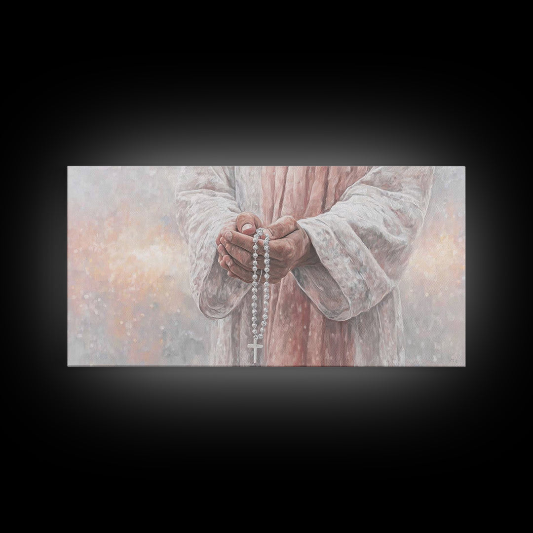 Merciful Hands | Framed Canvas Print | Christian Wall Art | Christian Art Canvas | Christian Decor | Christian Art Gift | Modern Christian