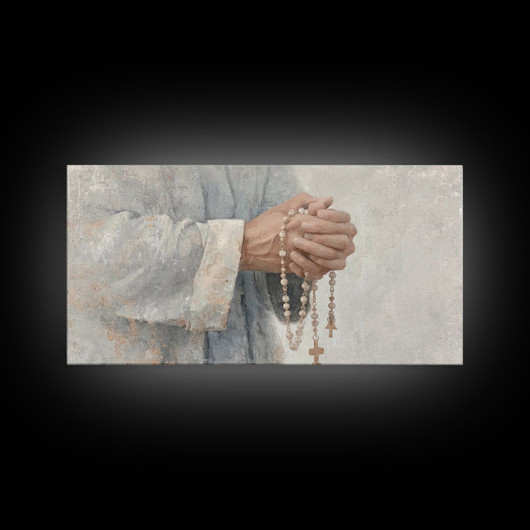 Hands Of Mercy – Framed Canvas Print – Christian Wall Art – Christian Art Canvas – Christian Decor – Modern Christian Art – Christian Art G
